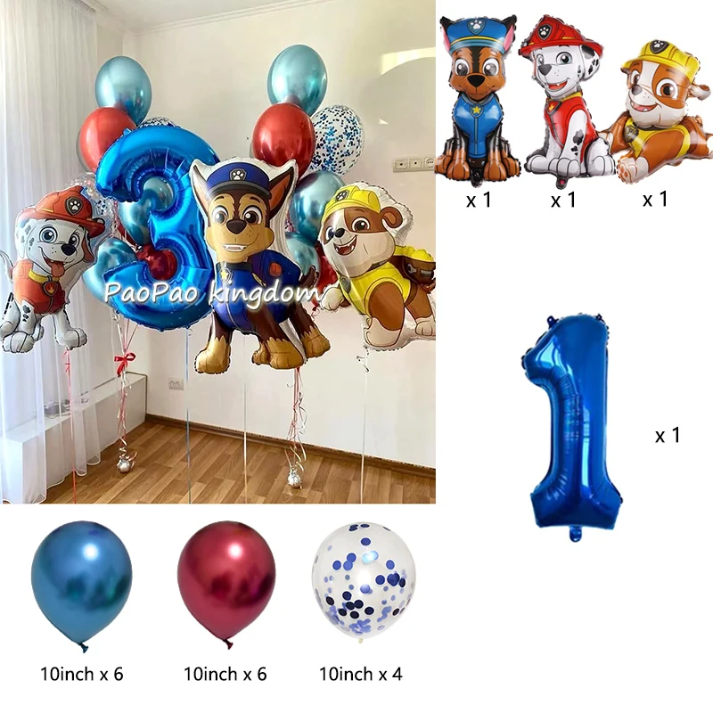 PAW Patrol Balloons Latex Balloons Number Balls PAW Patrol Kids Birthday Baby Shower Party Decoration Gift Toys