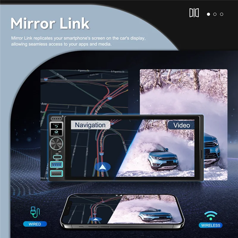 

Car Stereo 6.9Inch Single Din Android 15 2G+ 64G Radio Wireless Carplay Android Auto MP5 Player FM BT WIFI Multimedia