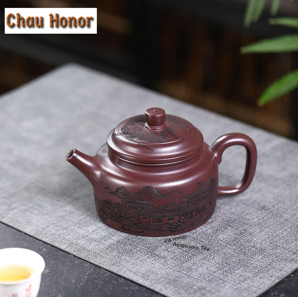 450ml Traditional Yixing Purple Clay Teapots Handmade De Zhong Pot Raw Ore Purple Mud Tea Infuser Kettle Zisha Tea Set Tea Items