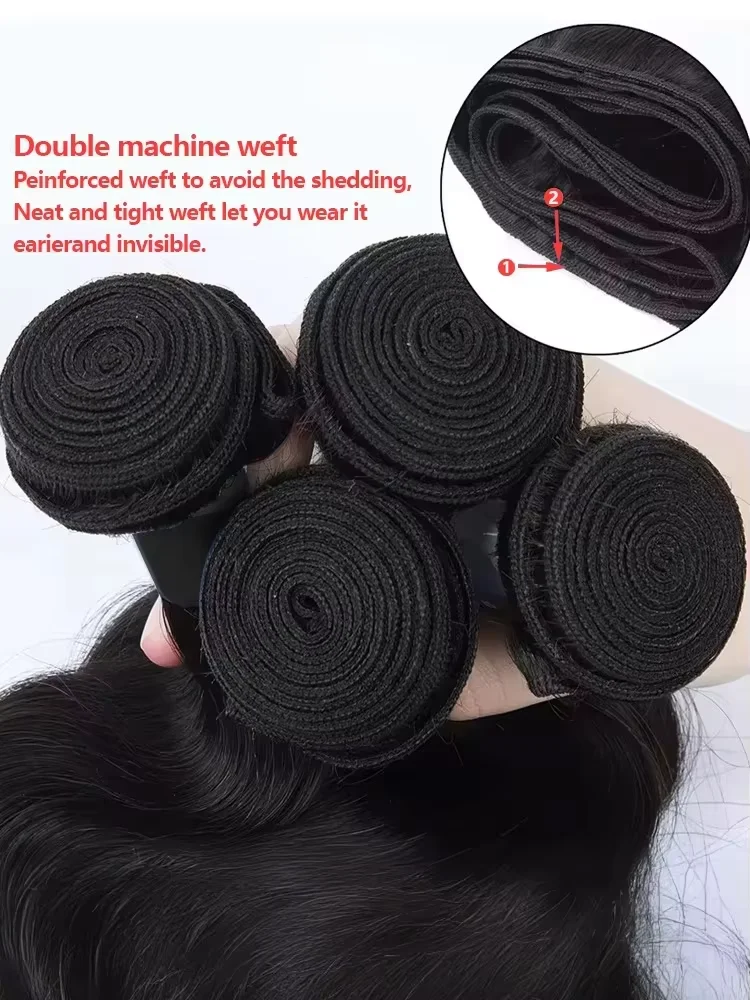 30 40 Inch Body Wave 3 4 Bundles 100% Unprocessed Burmese Raw Virgin Human Hair Bundle Double Weft Drawn Hair Wavy Extensions