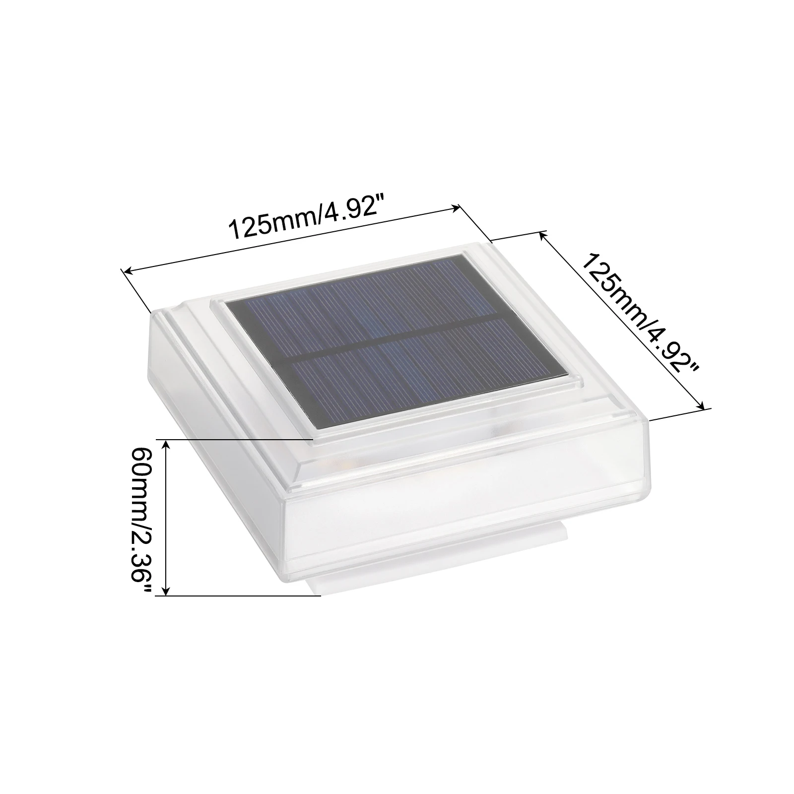 2/4 ชิ้นกันน้ําพลังงานแสงอาทิตย์ไฟแสงอบอุ่นกลางแจ้งสแควร์โคมไฟถนน LED ไฟเตือนความปลอดภัยไฟกลางคืนสําหรับขั้นตอนลานสวน