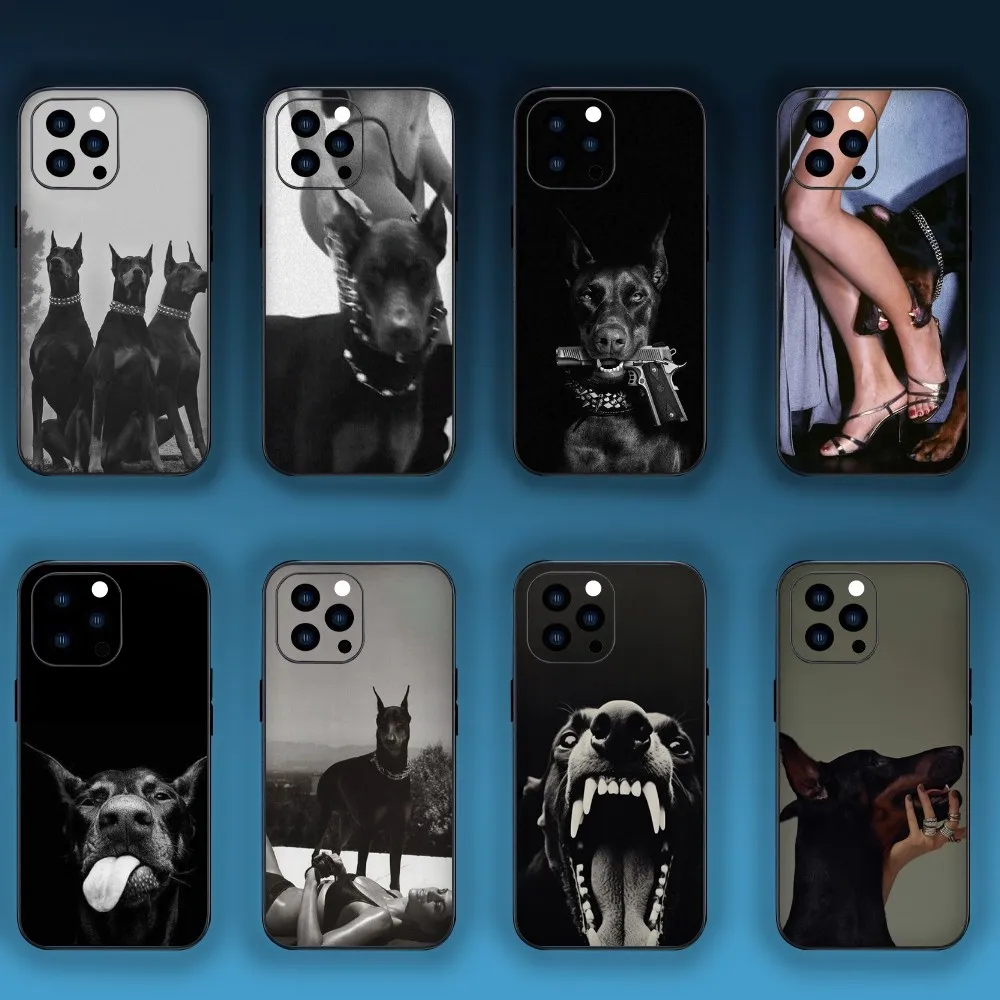 Doberman Dog Phone Case For Samsung A71 A80 Black Case A53 A55 A52S A70 A22