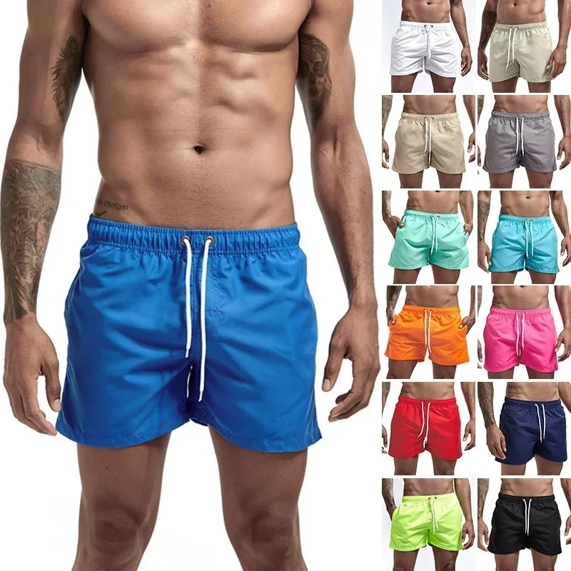 

Man Swimwear Swim Shorts Trunks Beach Board Shorts With Mesh Swimming Pants Swimsuits Mens Running Sports Surffing Shorts