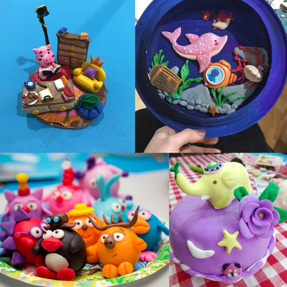 

24 Color Oven Bake Polymer Clay Kit Soft Modeling Clay Set Creative DIY Earrings Necklace Charms Educational Craft