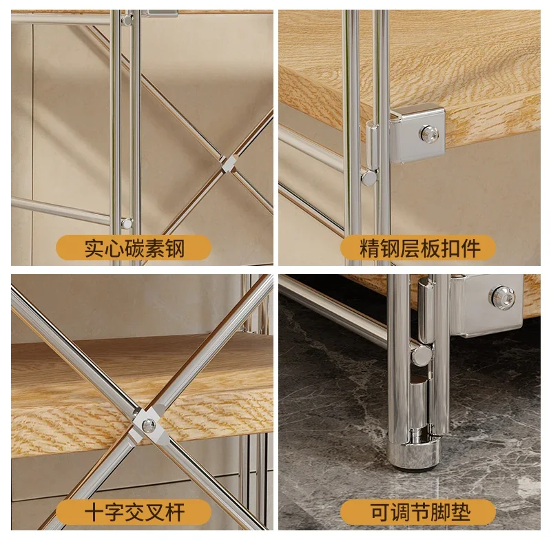 Japanese style storage rack, wooden floor to ceiling, kitchen and household storage, balcony, multi-layer flower,
