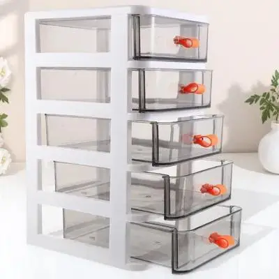 Makeup Organizer Drawer Storage Case 5 Layer Plastic Chest for Desk Table Shelving Unit Small Drawer Organizer