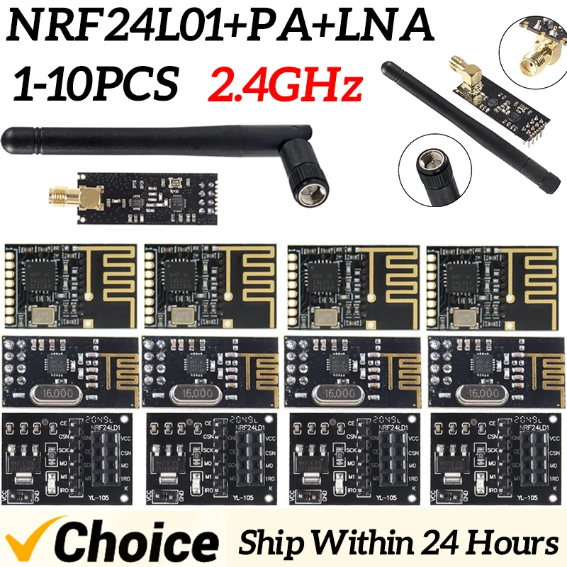 NRF24L01+ 2.4G wireless data transmission module 2.4GHz NRF24L01 upgrade version NRF24L01+PA+LNA 1000 Meters GT24 For Arduino