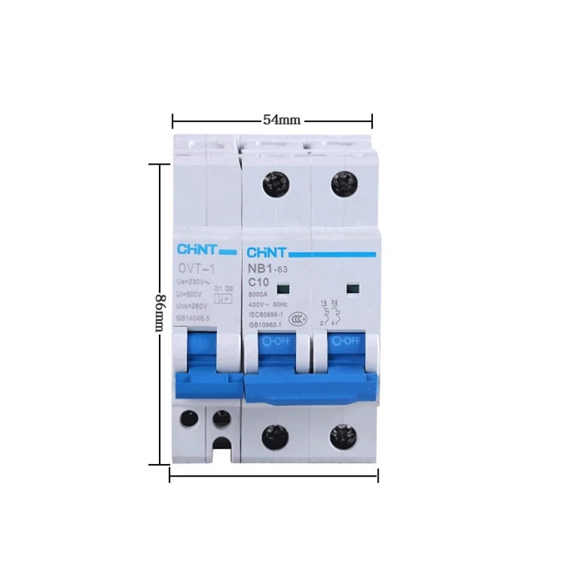 CHINT OVT-1 NB1-63 POV-1 protezione da sovratensione Sobretensiónes Permanente 40A 16A 20A 25A 32A 63A interruttore magnetotermico miniaturizzato MCB