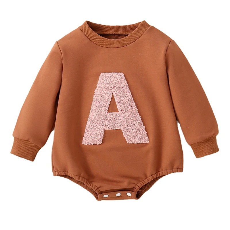 

0-24M Newborn Baby Girls Sweatshirt Romper Letter Embroidery Long Sleeve Jumpsuits for Newborn Infant Toddler Cute Clothes