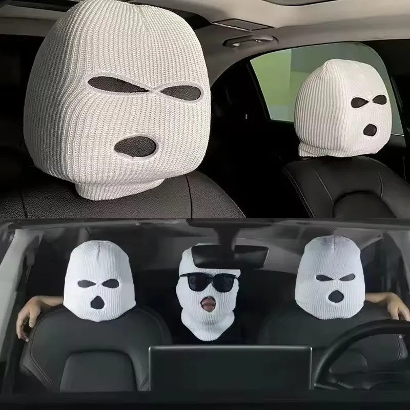 1/2 Stück General Motors Kopfstützen-Sitzbezug ist eine einzigartige, lustige und lustige Auto-Kopfstütze mit schwarz-weißer Autodekoration