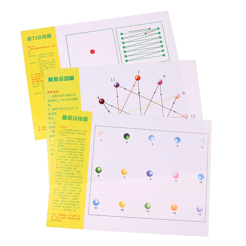 6 قطعة خريطة بصرية عالمية بالقرب من مخطط العين للرؤية الخريطة الصحية مخطط تدريب الرؤية خريطة تمرين تدريب عضلات العين