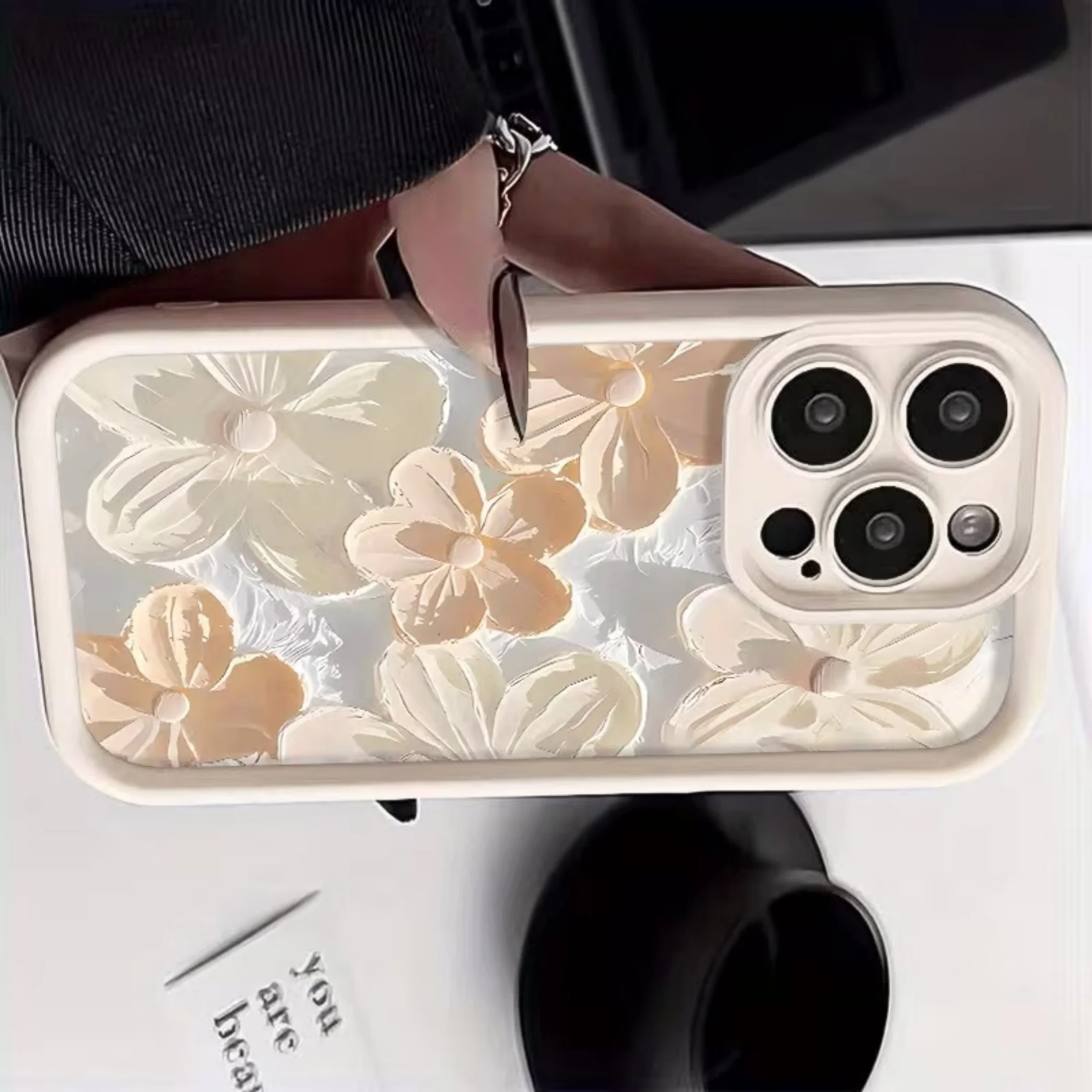 For iPhone 11 12 13 14 15 16 17 18 Pro XS Max 8 7 6 Plus Air Mini Vintage Floral Painting Phone Case Silicone Matte Back Cover view 4