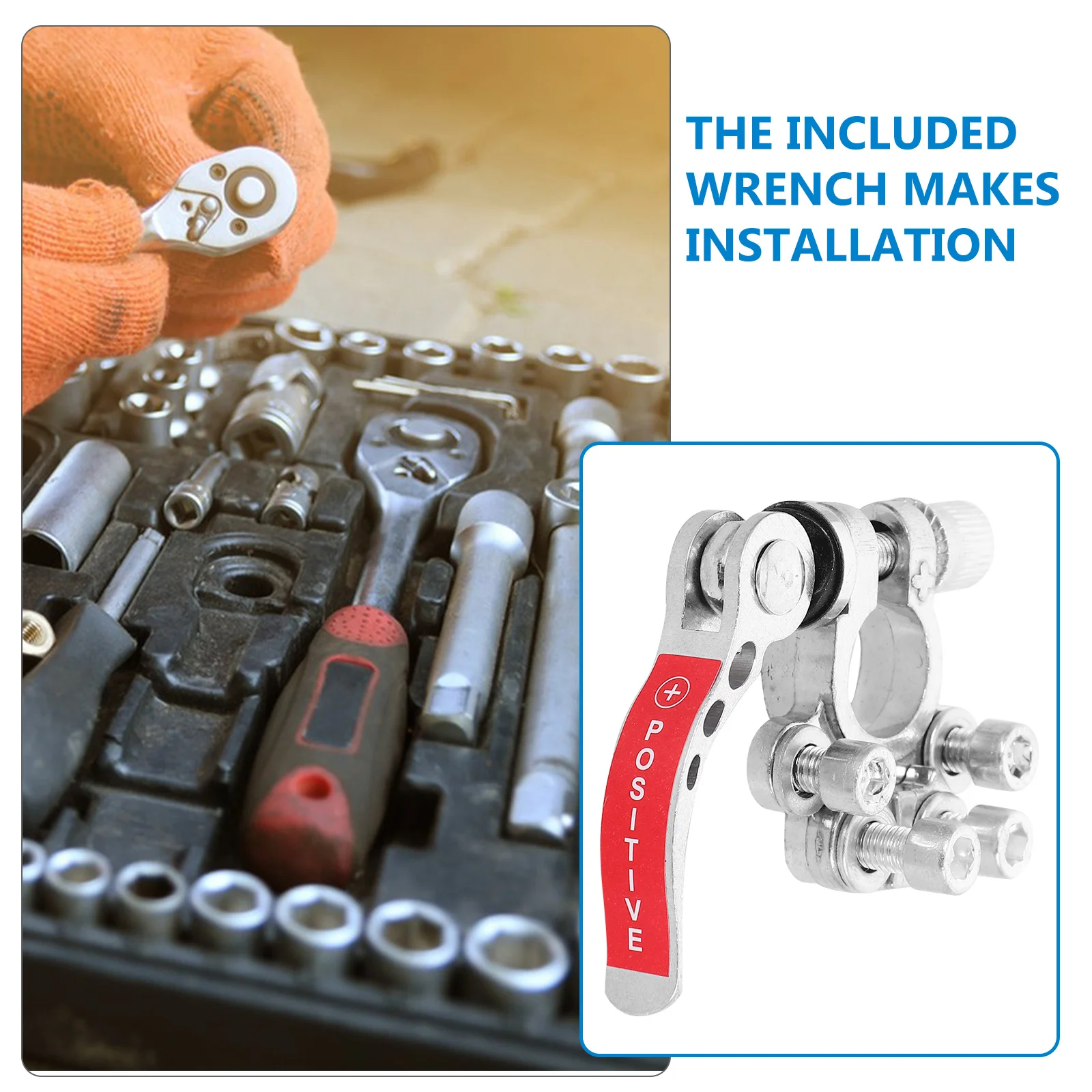 

1 Set Zinc Alloy Marine Terminal Connectors Quick Release Car Post Clamp Tool Kit For Truck Vehicle Terminal