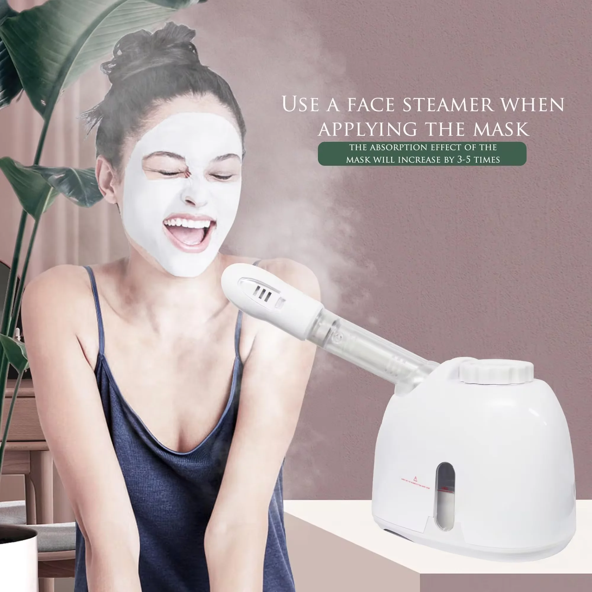 

Home Salon Dual Use Facial Steamer Warm Mist Deep Hydration Device Pore Cleansing Vaporizer Skin Care and Whitening Sprayer