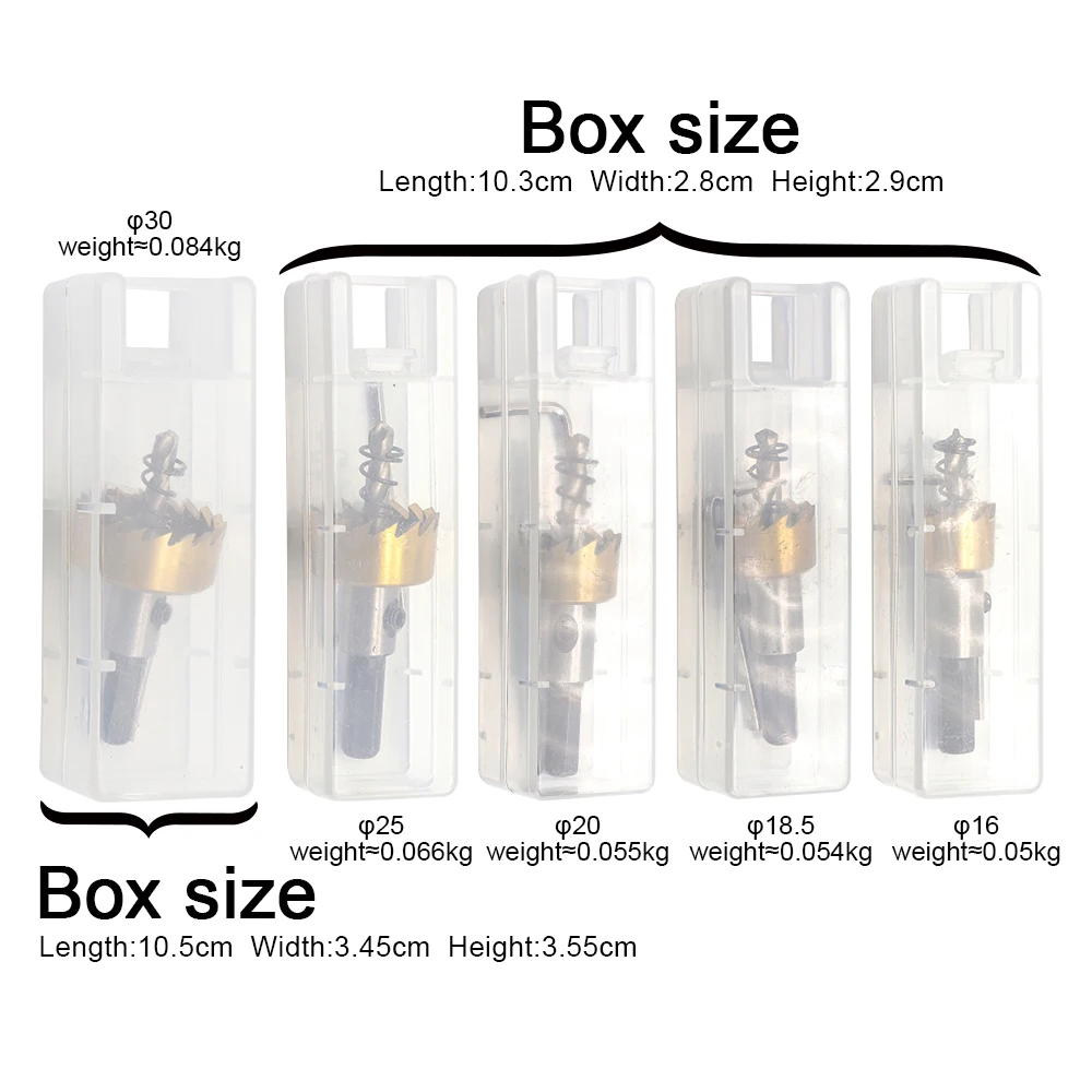 NINDEJIN φ16 φ18.5 φ20 φ25 φ30 HSS drill bit hole saw cutter bit set for metal stainless iron brass aluminum plastic plate