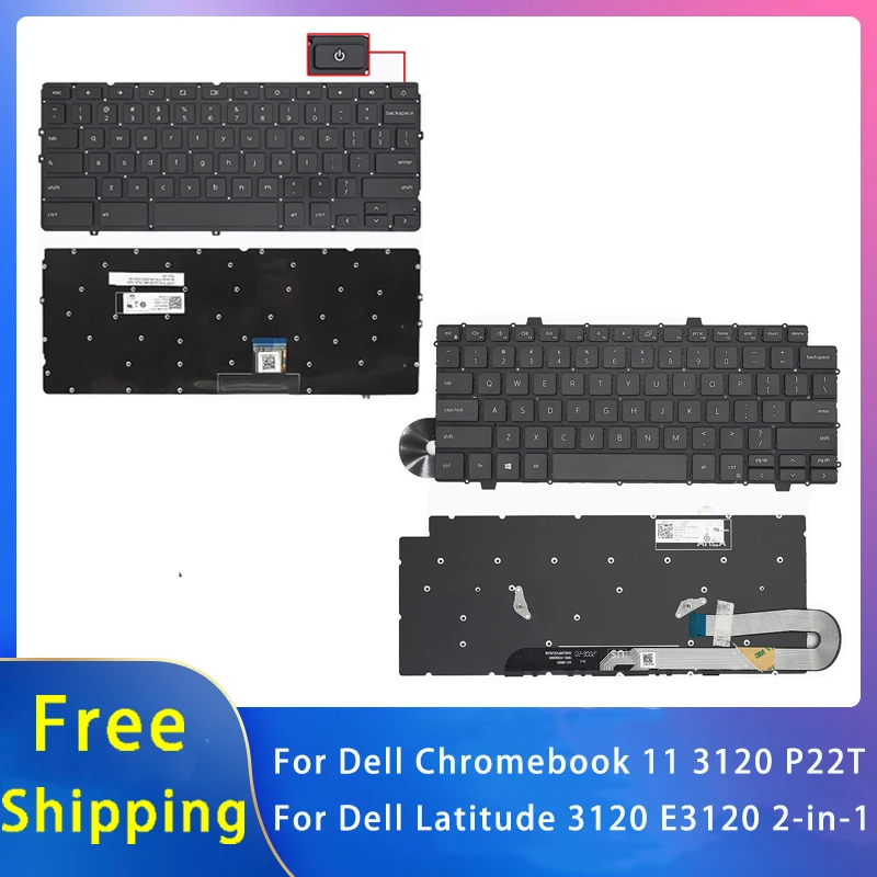 New For Dell Chromebook 11 3120 P22T Latitude 3120 E3120 2-in-1 Replacemen Laptop Accessories Keyboard