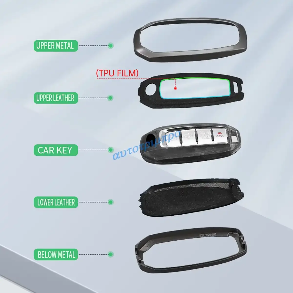 Metal Key Chain Fob Case Cover keychain Shell Holder For Infiniti Q50 Q60 QX50 QX55 QX60 Accessories 2019-2025 2024 2023 2022 view 5