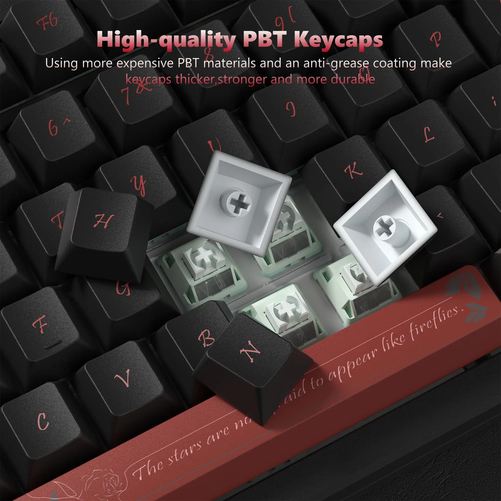 134 teclas noche Rosa oscura cereza perfil Keycap PBT Keycap Dye-Sub Cherry MX interruptores para teclado mecánico de jugador 61/84/104