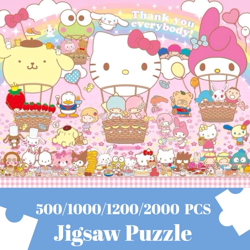 Large Size Jigsaw Puzzle 500/1000/1200/2000 Pcs Sanrio Family Cartoon Jigsaw Puzzles for Adults Stress Relief Toys Gift