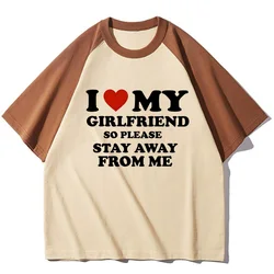 i Love My Boyfriend i Love My Girlfriend t-shirt female Classic Gothic hip hop top tees aesthetic streetwear Y2k 2000s kawaii