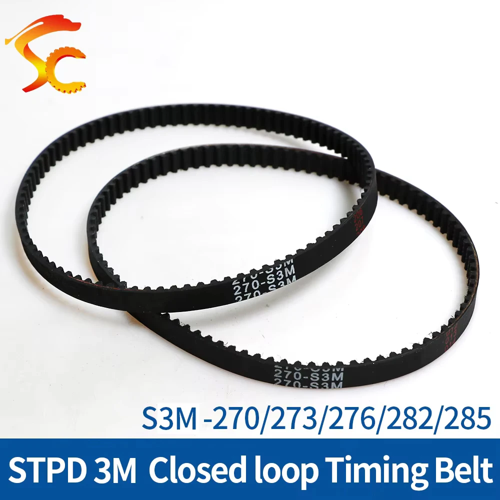 ONEFIRE closed loop rubber timing belt S3M-270/273/276/282/285mm Width 6/10/15mm Pitch 3mm