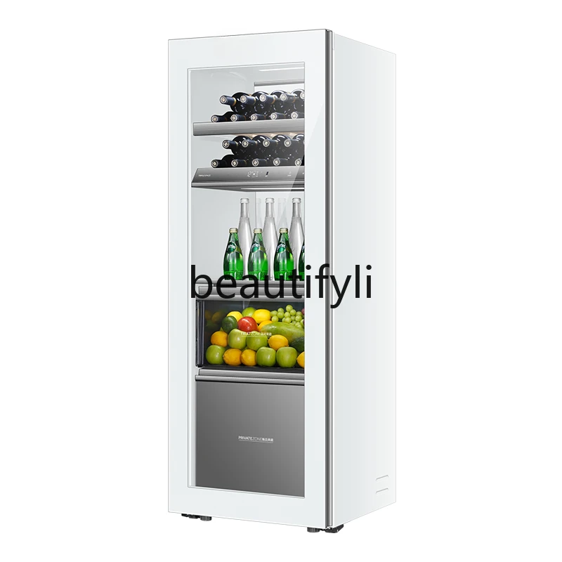 251 liters air-cooled flat embedded three-temperature area ice bar living room refrigerator