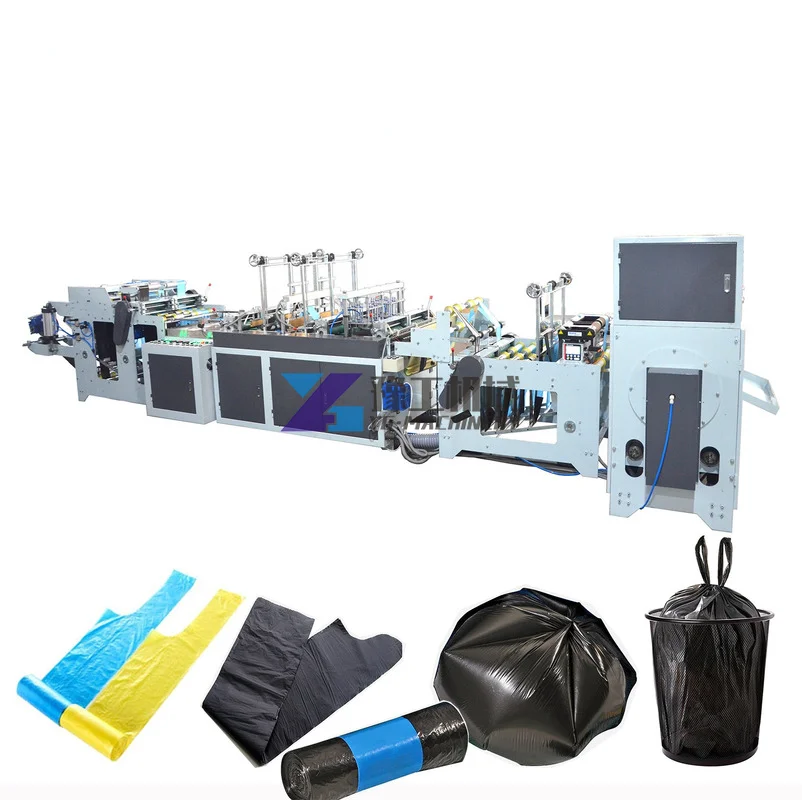 HDPE LDPE PE Biodegradable Cloth Patch Carry Paper Polythene Garbage T-Shirt Shopping Plastic Bag Making Machine Price