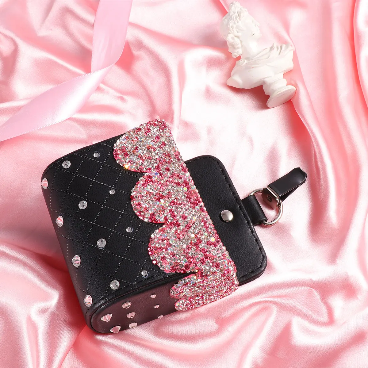

Car Storage Bag Seat Organizer Phone Holder Containers Accessories Gap Filler Box Pocket Rhinestone Decor Durable Practical Car