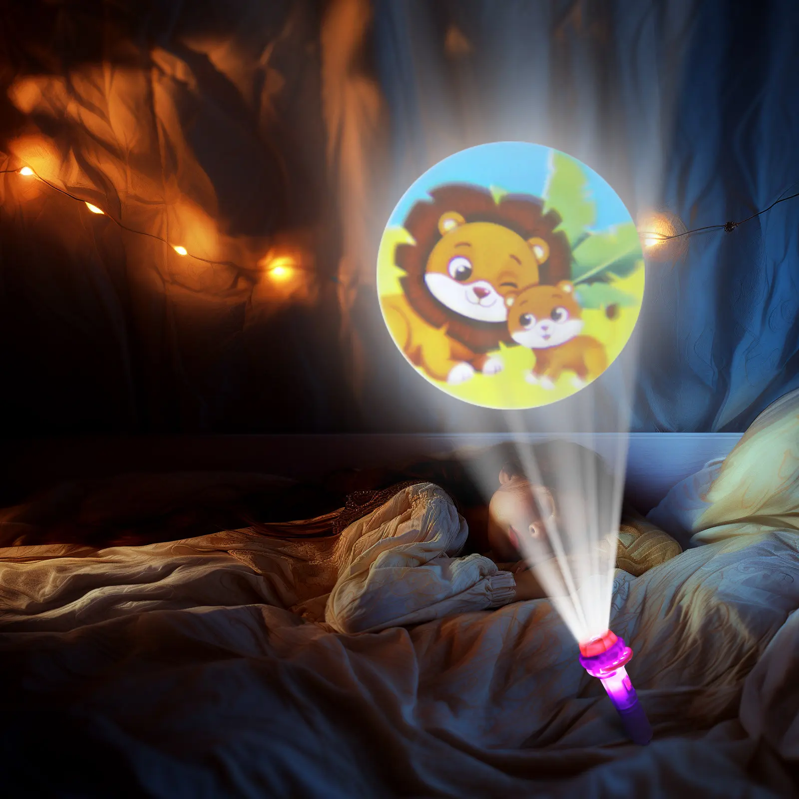 

Набор из 4 проекционных фонариков: портативный слайд-проектор, интерактивный проектор для сказок на ночь, фонарик для проекции изображений, высокая яркость