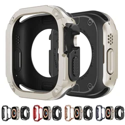 2 in 1 Case for Apple Watch Series 10/9/8/7/SE/6/5/4 Ultra 46mm 42 45 40 44 49mm TPU + PC Shockproof Protector Bumper for iwatch
