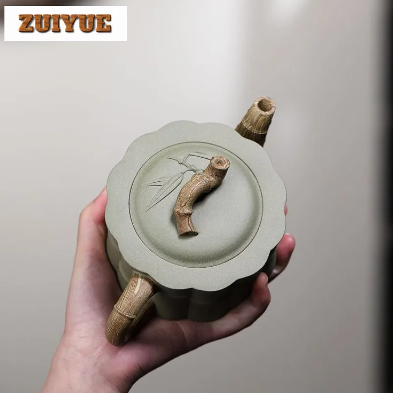 360ml Elegant Yixing Purple Clay Teapot Handmade Pot Raw Ore  Bean Green Mud Tea Maker Kettle With Infuser Chinese Zisha Tea Set