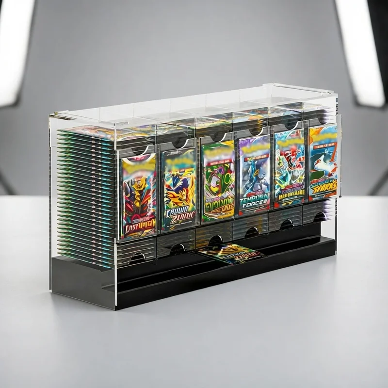 Acryl-Boost-Beutelspender mit 3, 5 oder 6 Fächern, verbessertes Beutel-Display, Karten-Aufbewahrungsbox, Sammelkarten-Zusatzpack