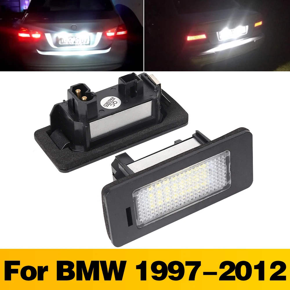 

2 Pcs LED Car License Plate Lights 12V Lamp Auto Accessories For BMW 1 3 5 Series E82 E90 E91 E92 E93 E39 E60 E61 E70 1997-2012