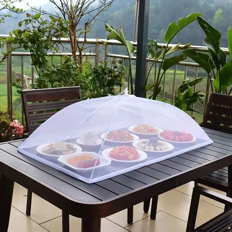 Foldable Food Mesh Cover Fly Anti Mosquito Pop-Up Food Cover Umbrella Meal Vegetable Fruit Breathable Cover Kitchen Accessories