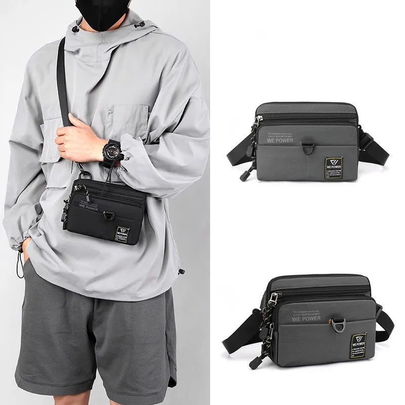 Mochila mensageiro de nylon leve, bolsa de viagem masculina, moda lazer, bolsa de ombro esportiva, bolsa masculina coreana para estudantes