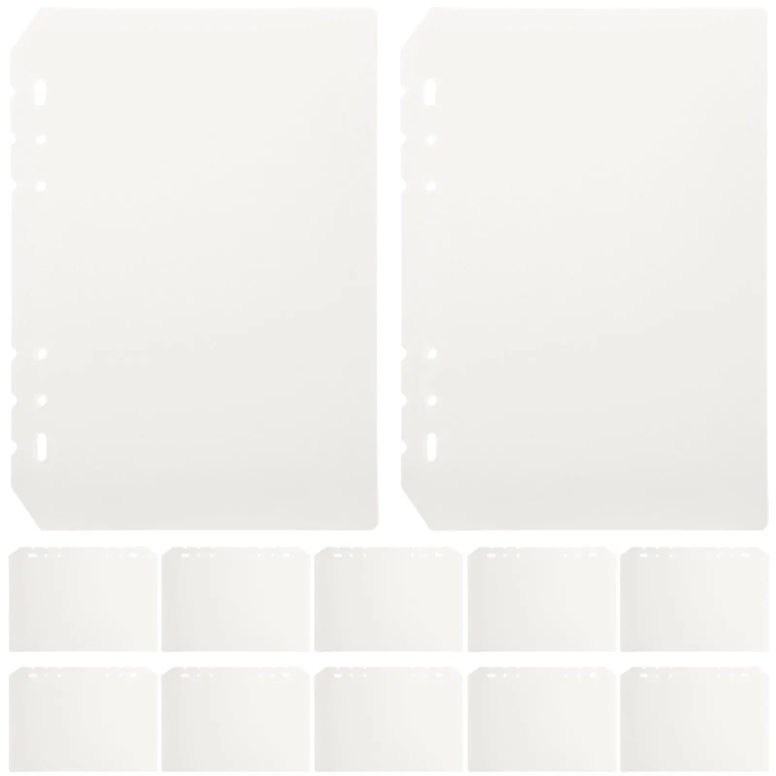

12Pcs Premium PP Binder Dividers 6-Holes Punched Loose Leaf Page Markers for Notebooks Journals Index Tabs Organization