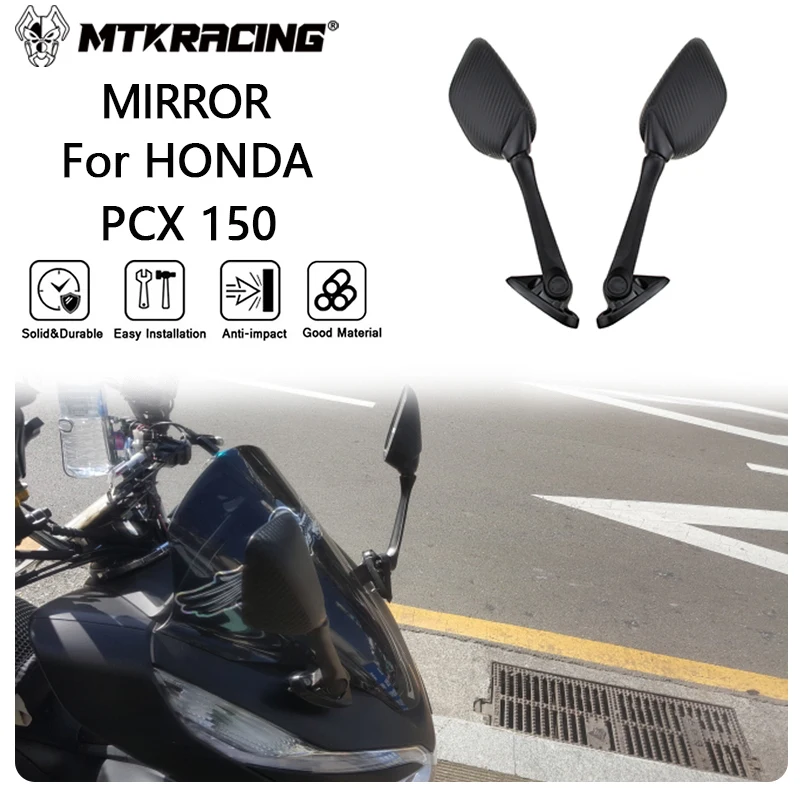 

MTKRACING MIRROR For HONDA PCX 150 2018-2020 Motorcycle Accessories Rear Side Mirror Fixed Adapter Stent Bracket Rear Mount