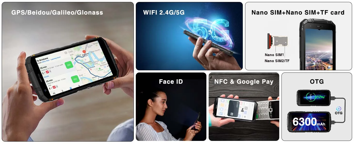 DOOGEE S41MAX-A14 4G Smartphone 5.50" FHD+ 6300 mAh Android 14 Mobile Phone 16GB+256GB