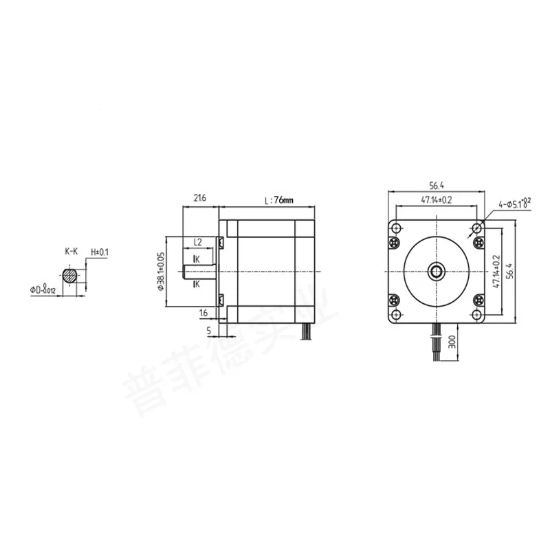 PFDE Nema 23 Stepper Motor 1.9Nm 2.8A 57x76mm Stepper Nema23 Bipolar Motor 6.35mm/8mm Shaft 4-lead for 3D Printer CNC Router