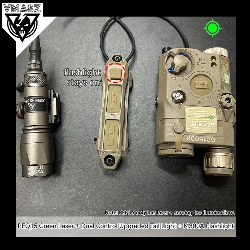 

Тактический комплект Element PEQ-15 PEQ15 с батареями, фонариками M300A M600C, красным/зеленым лазером и двойным выносным выключателем на хвостовом фонаре