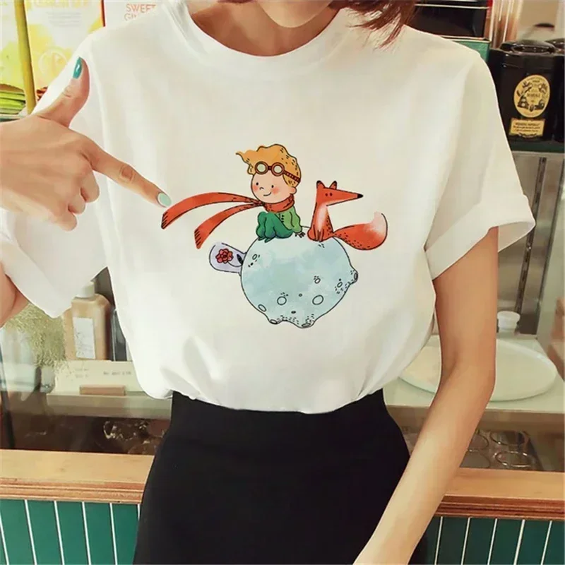 New Arrival The Little Prince Printed T Shirt Round Neck Short Sleeve Tshirt Female Harajuku Ladies Tshirts Casual Tshirt Women