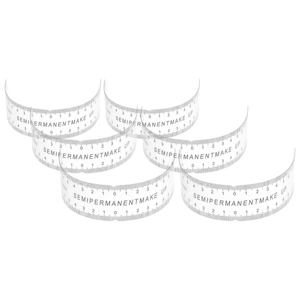 

6pcs Eyebrow Ruler Transparent Pvc Flexible Brow Mapping Tool For Eyebrow Eyeliner Lip Tattoo Reusable Measuring Ruler Tattooing