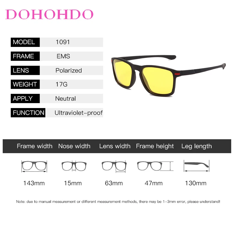 مربع الاستقطاب النظارات الشمسية الرجال العلامة التجارية مصمم نظارات شمسية موضة المضادة للوهج القيادة للرؤية الليلية النساء نظارات lrest UV400 #6