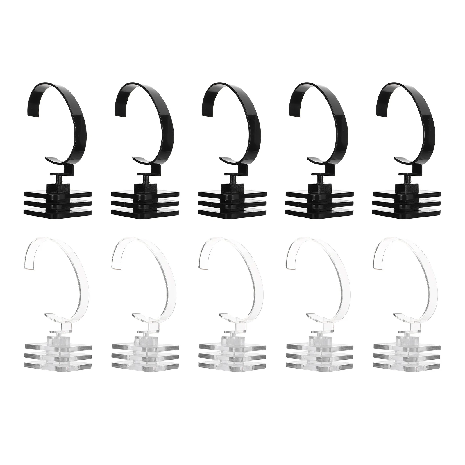 

10pcs Household Watch Display Stand Holder Plastic Multi-Function Jewelry Bracelet Storage Transparent Tabletop Rack Stable