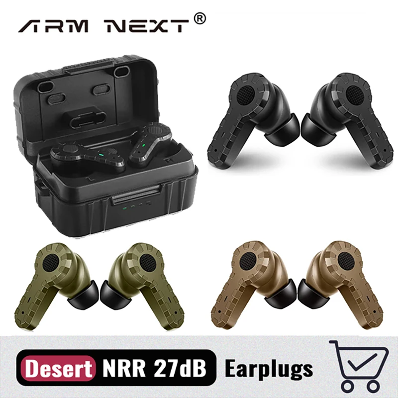 High Quality Shooting Electronic Earplugs, Military Tactical Earplugs Headphones Noise Canceling Active Hearing ProtectionNRR27