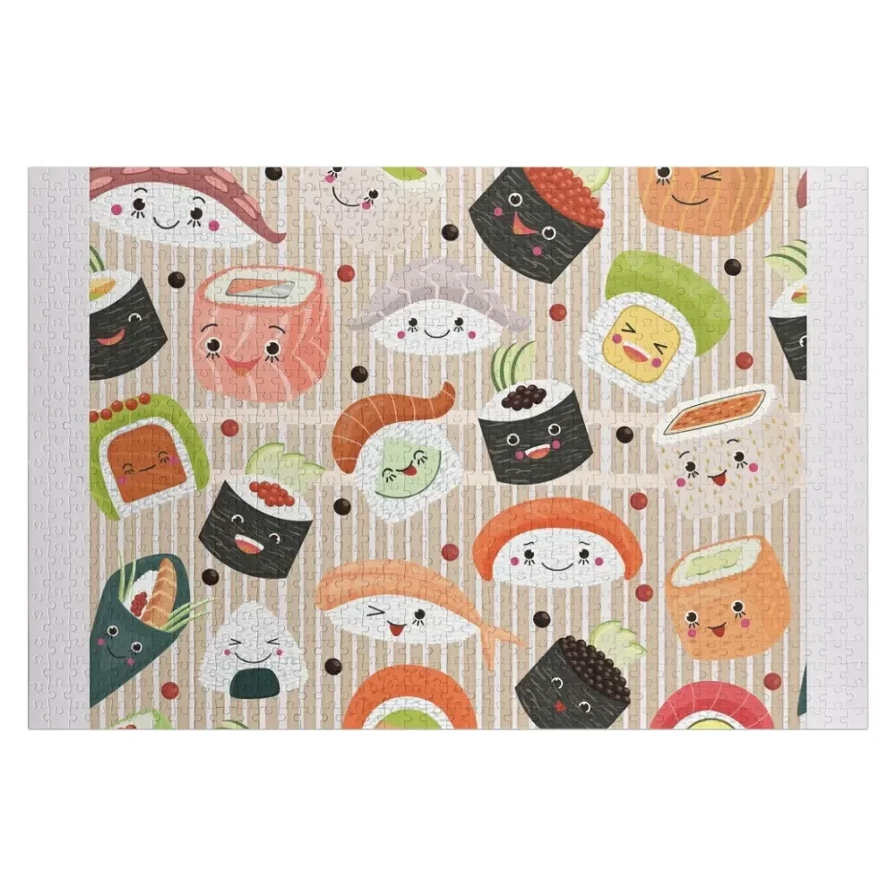 

Kawaii Sushi Pattern Jigsaw Puzzle Wood Name Personalized Kids Gifts Diorama Accessories Puzzle