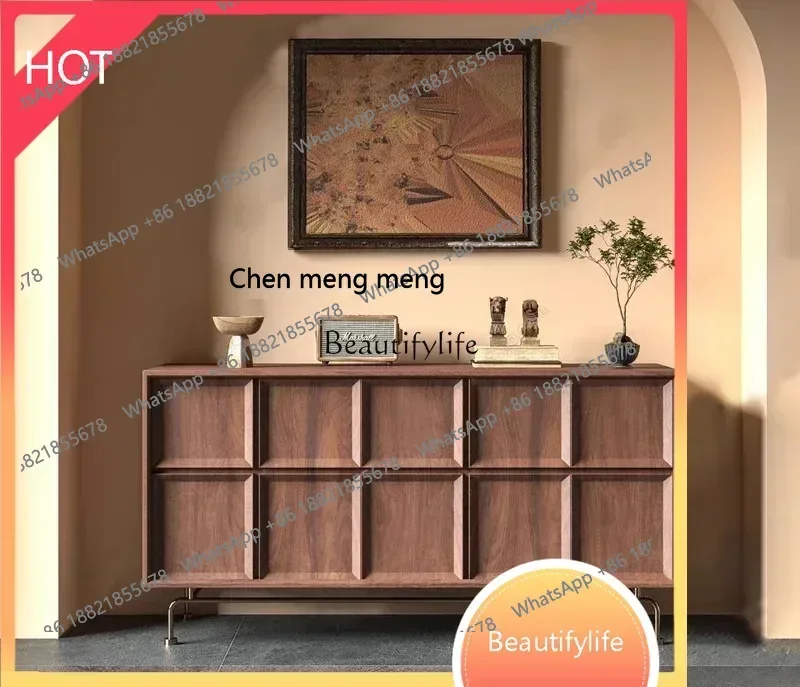 

стильный боковой шкаф из скандинавского ореха, дверной входной шкаф для хранения краски ss 8617