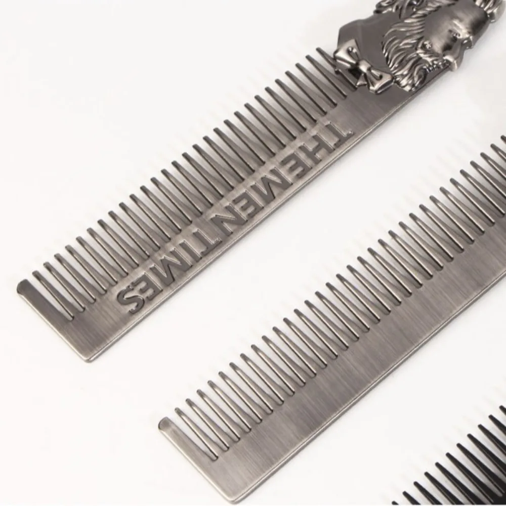 

Карманный размер Парикмахерская Стайлинг Металлическая расческа против узлов Цинковый сплав Мужская расческа для бороды Портативные профессиональные инструменты для ухода за усами