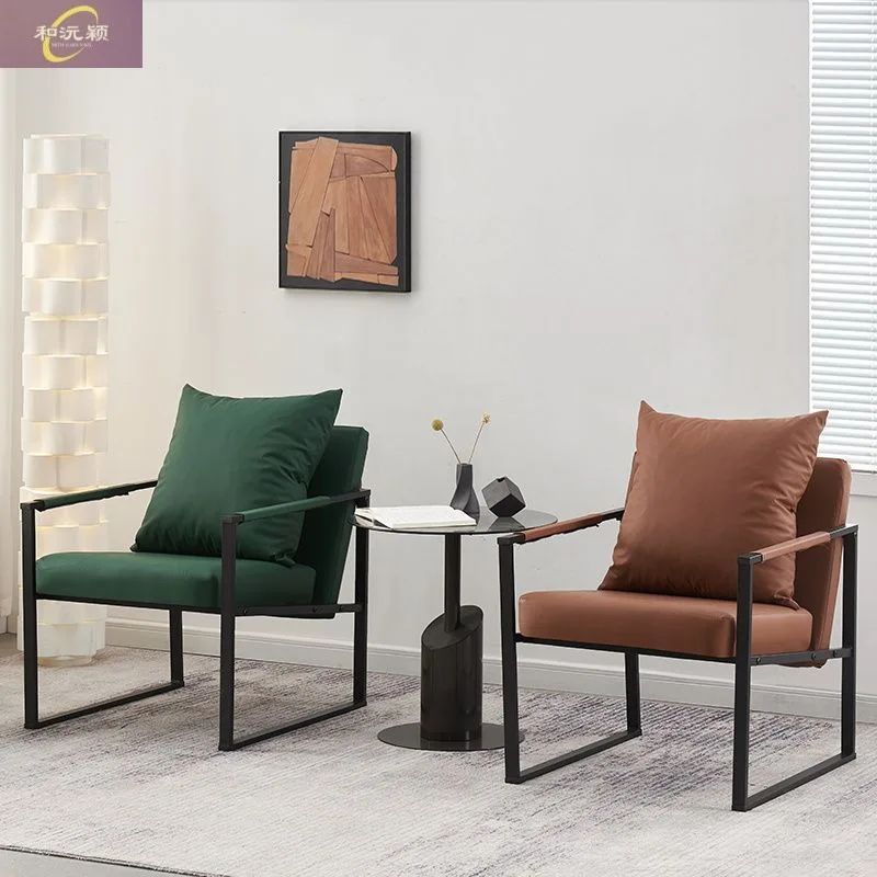PYJ Italian single sofa chair Nordic light luxury wrought iron simple leisure living room