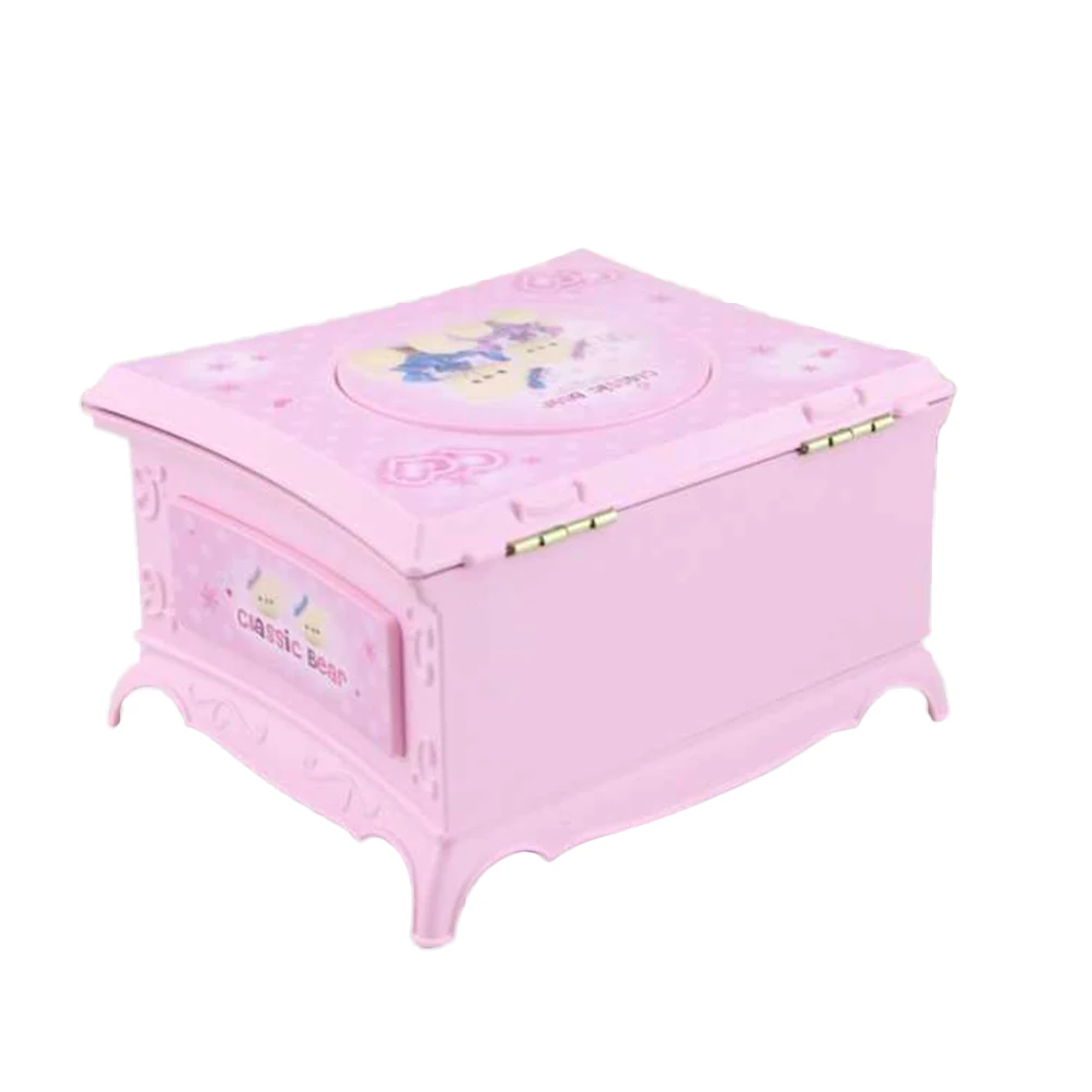 

Creative Plastic Ballet Dancer Jewelry Box Music Box Storage Case Classic Dresser with Mirror for Little Girls (Pink)